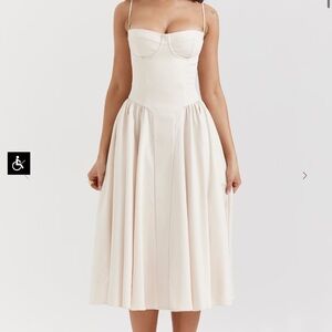 Elegant Cream Strapless Dress